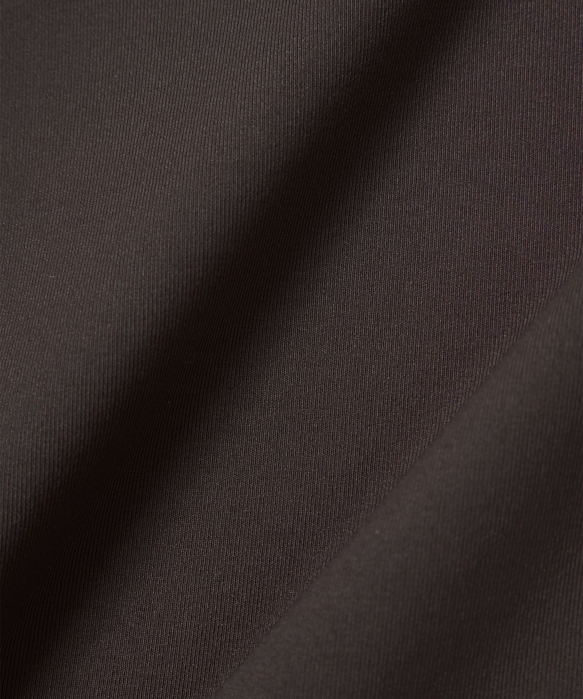 우알롱(WOOALONG) Nylon Buttoned Crop T-shirt [Fabric by ITALY] - BROWN