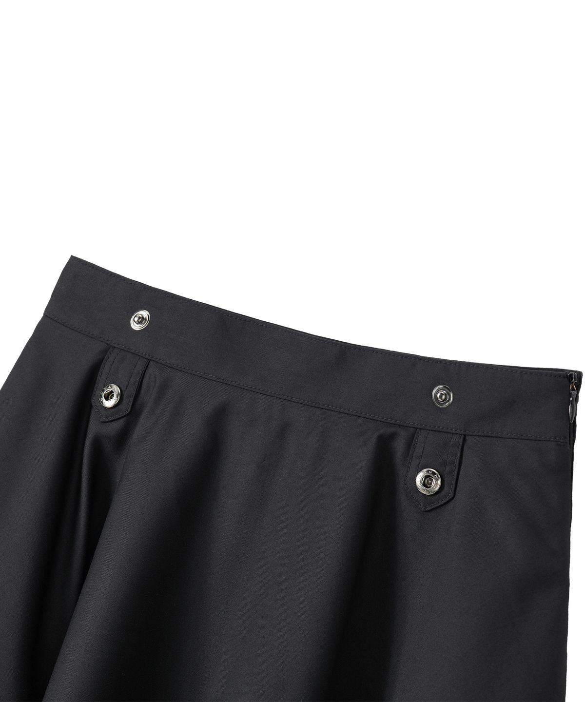 우알롱(WOOALONG) Asymmetric Unbalanced Layered Skirt - BLACK