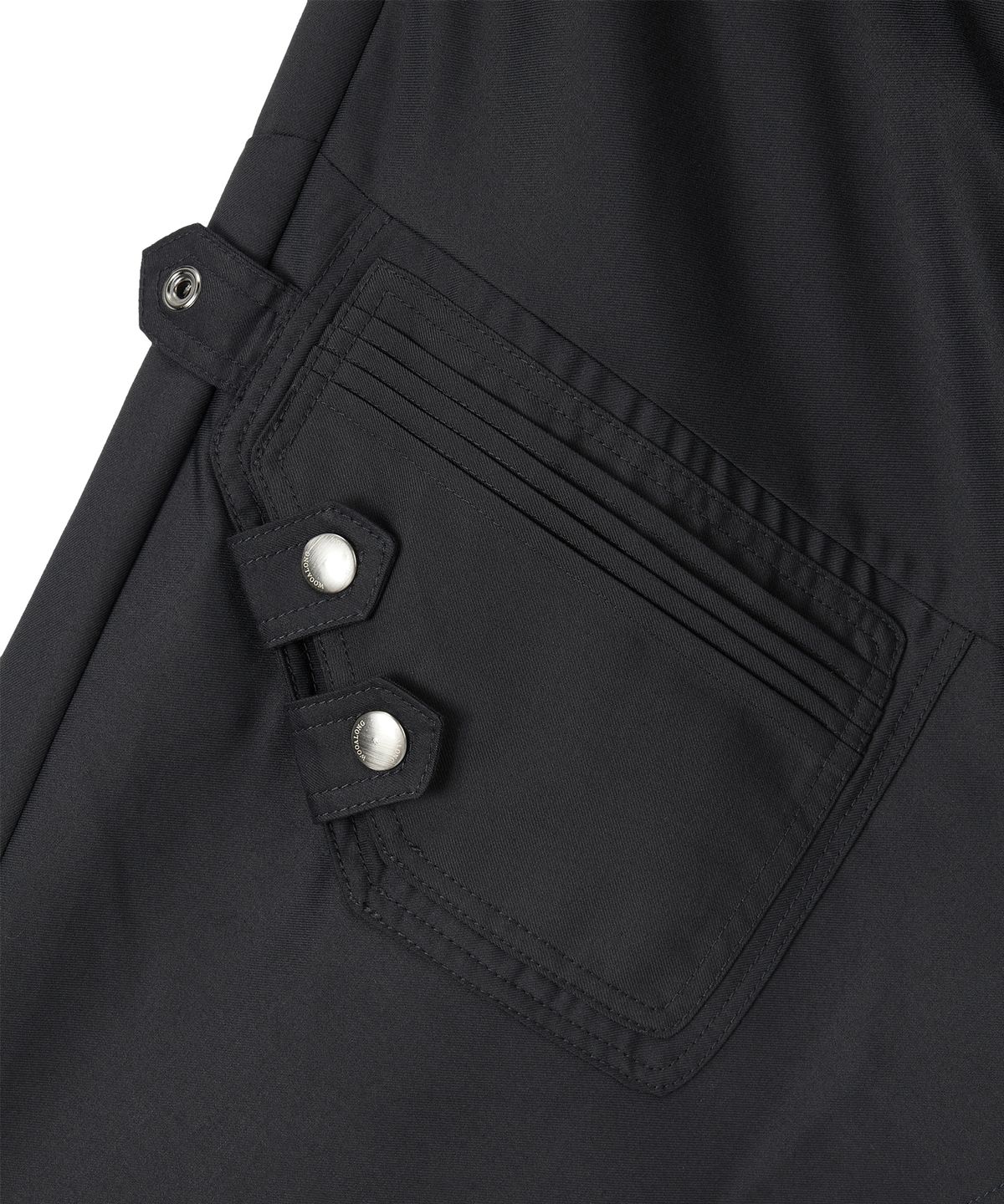 우알롱(WOOALONG) Asymmetric Unbalanced Layered Skirt - BLACK