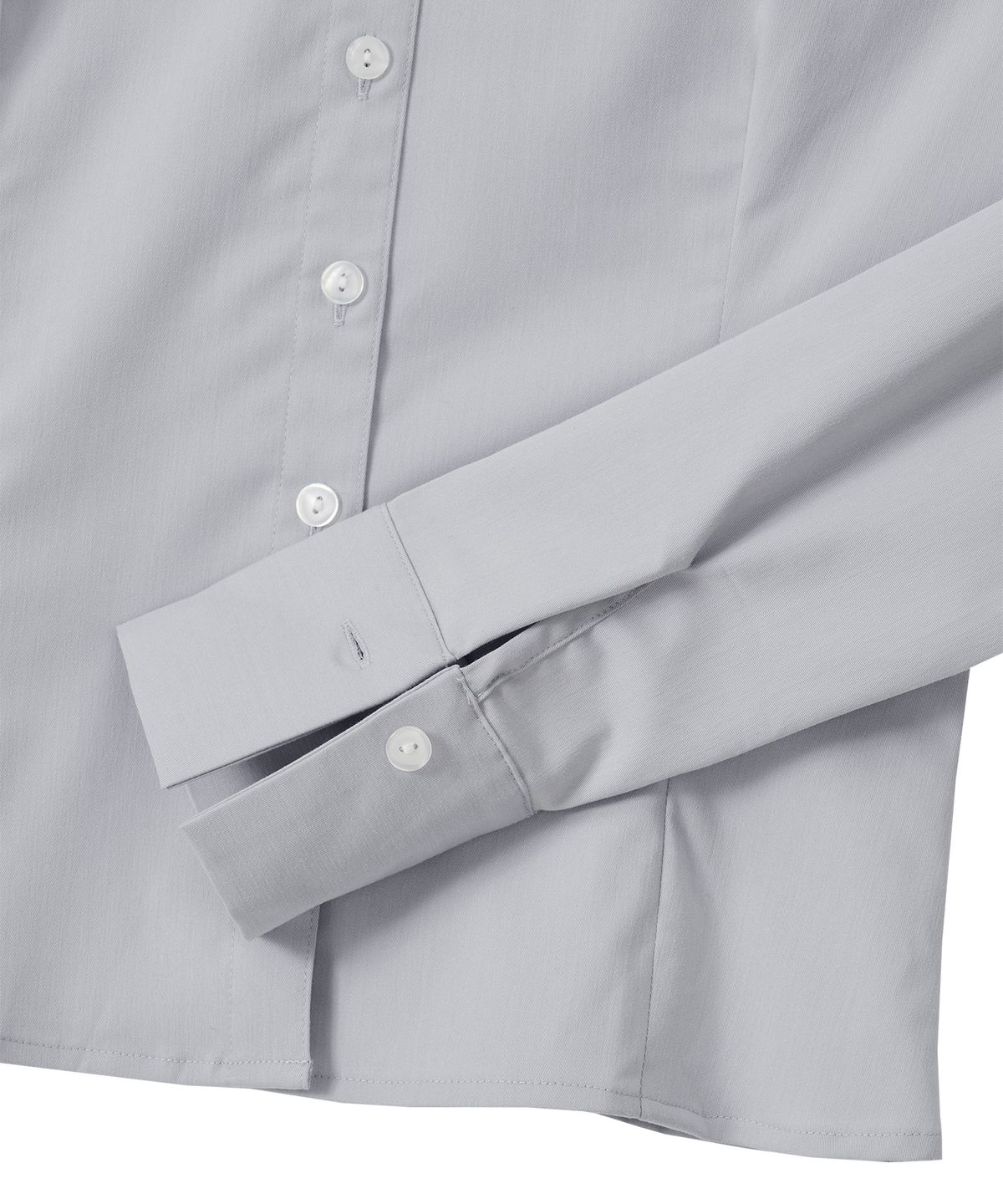 우알롱(WOOALONG) Sleek Span Slim Line Crop Shirt - GREY