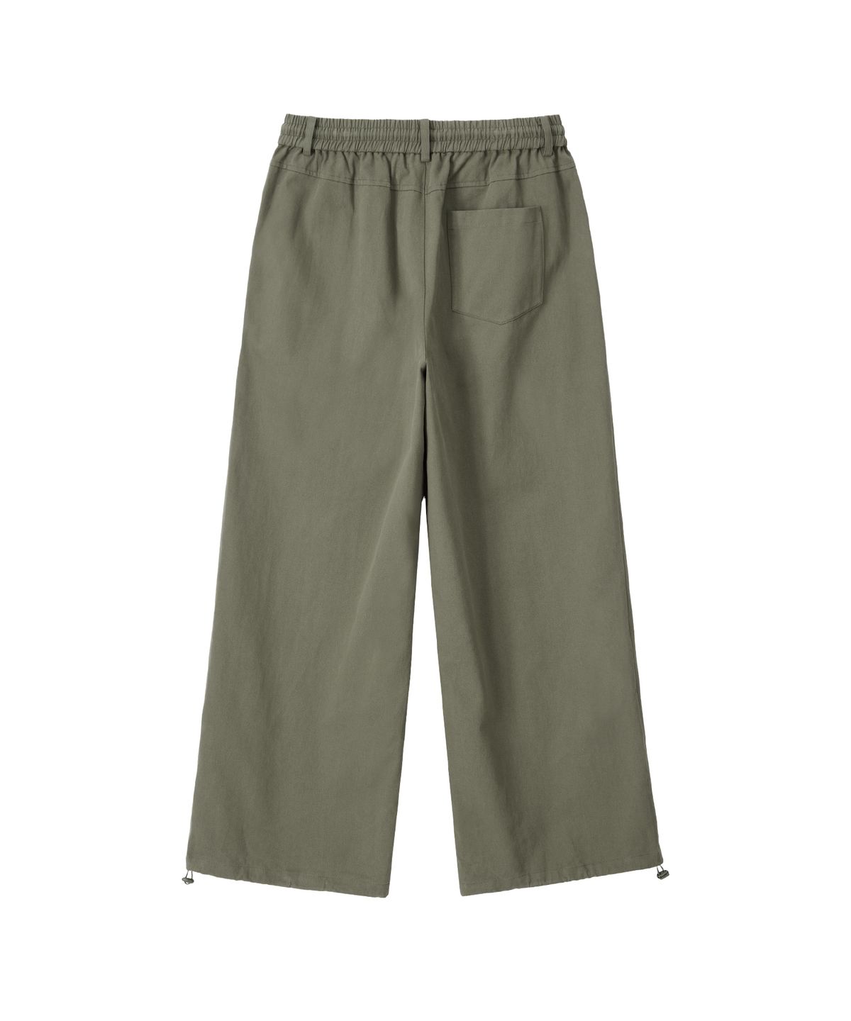 우알롱(WOOALONG) Essential Twill String Banding Wide Pants - KHAKI