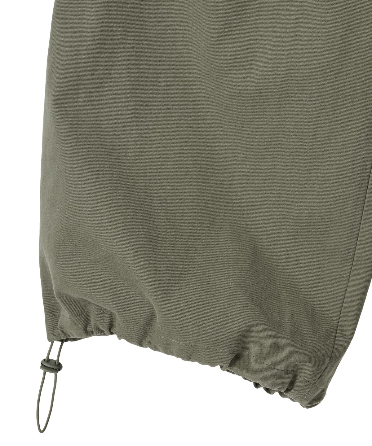 우알롱(WOOALONG) Essential Twill String Banding Wide Pants - KHAKI