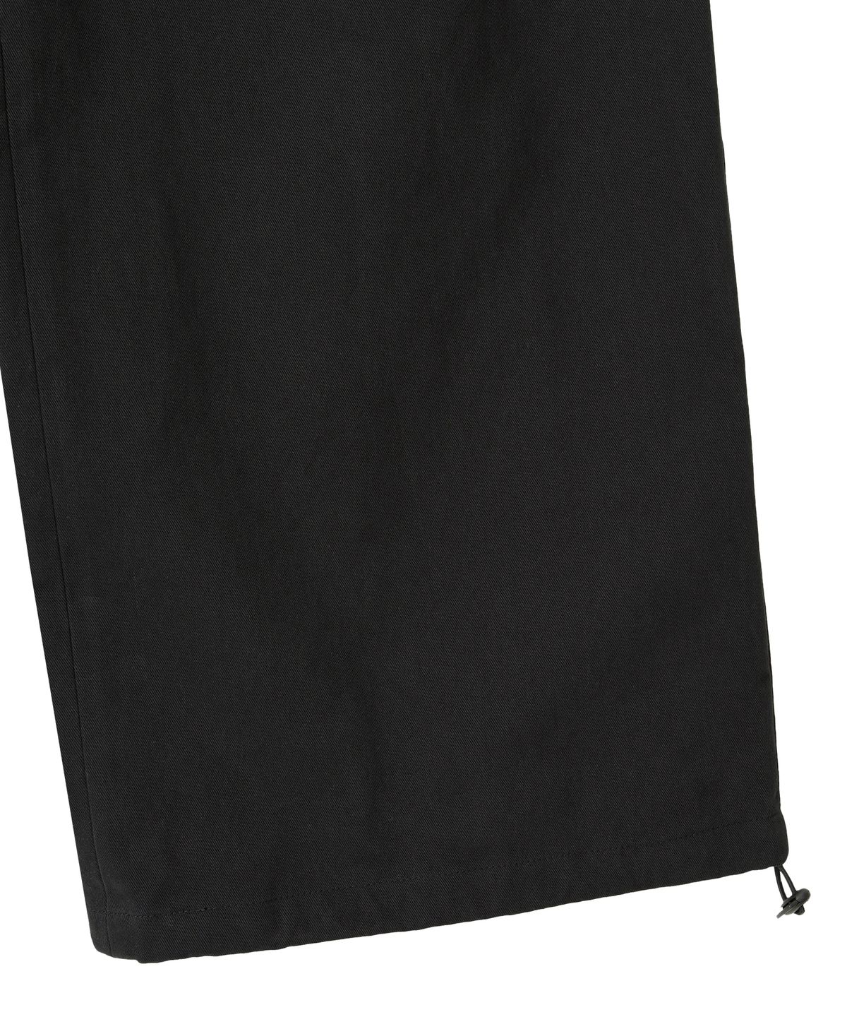 우알롱(WOOALONG) Essential Twill String Banding Wide Pants - BLACK