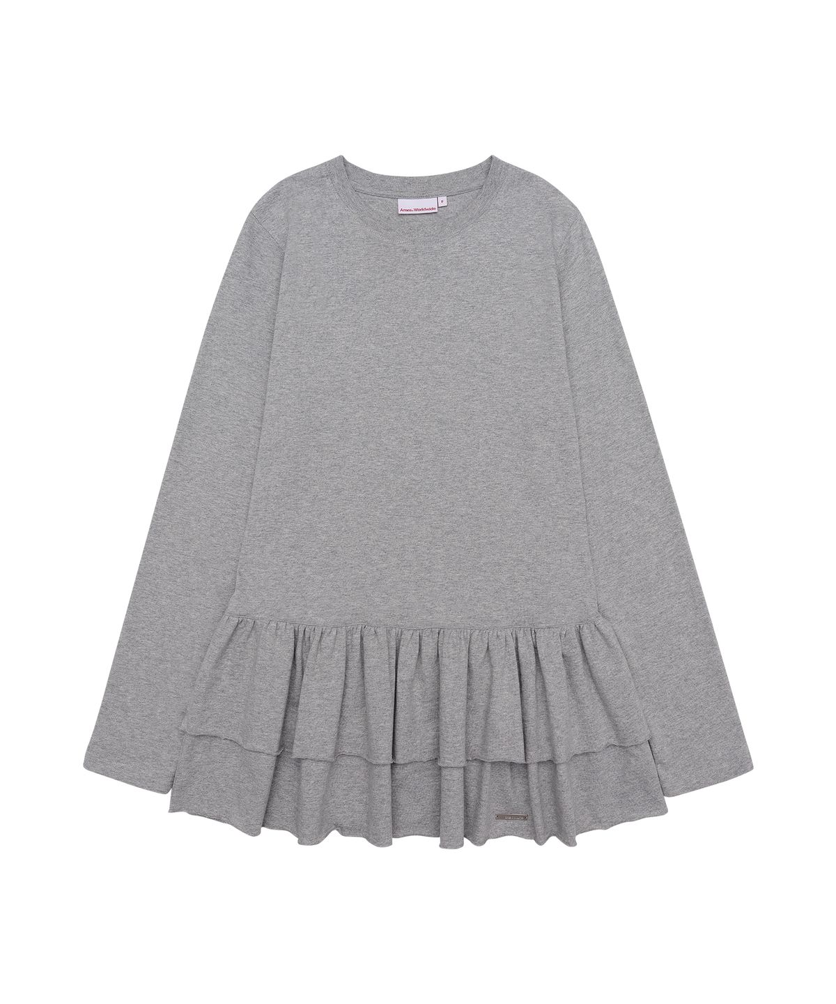 아메스 월드와이드(AMES-WORLDWIDE) FRILL LAYERED LONGSLEEVE TEE GREY
