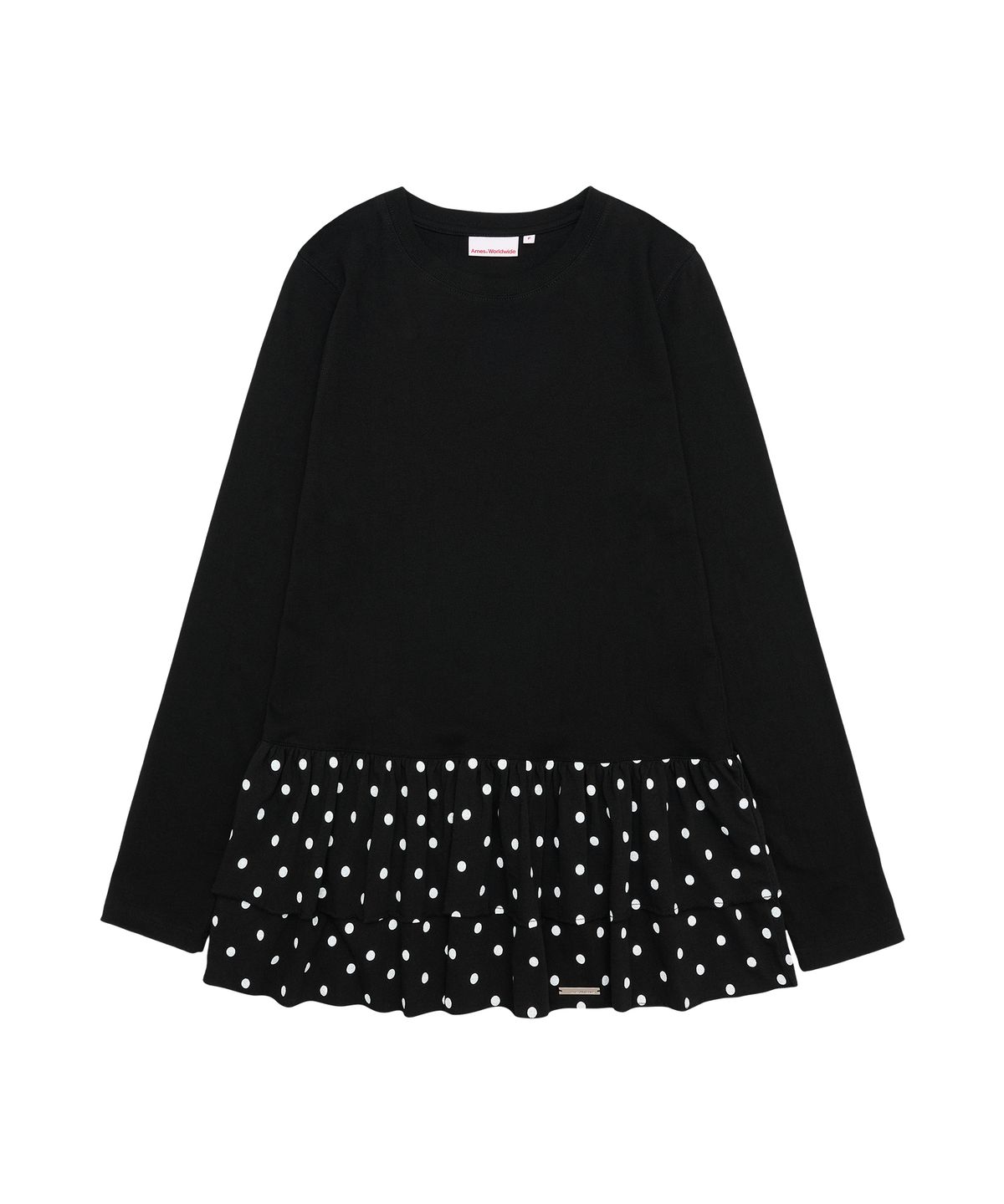 아메스 월드와이드(AMES-WORLDWIDE) FRILL LAYERED LONGSLEEVE TEE BLACK