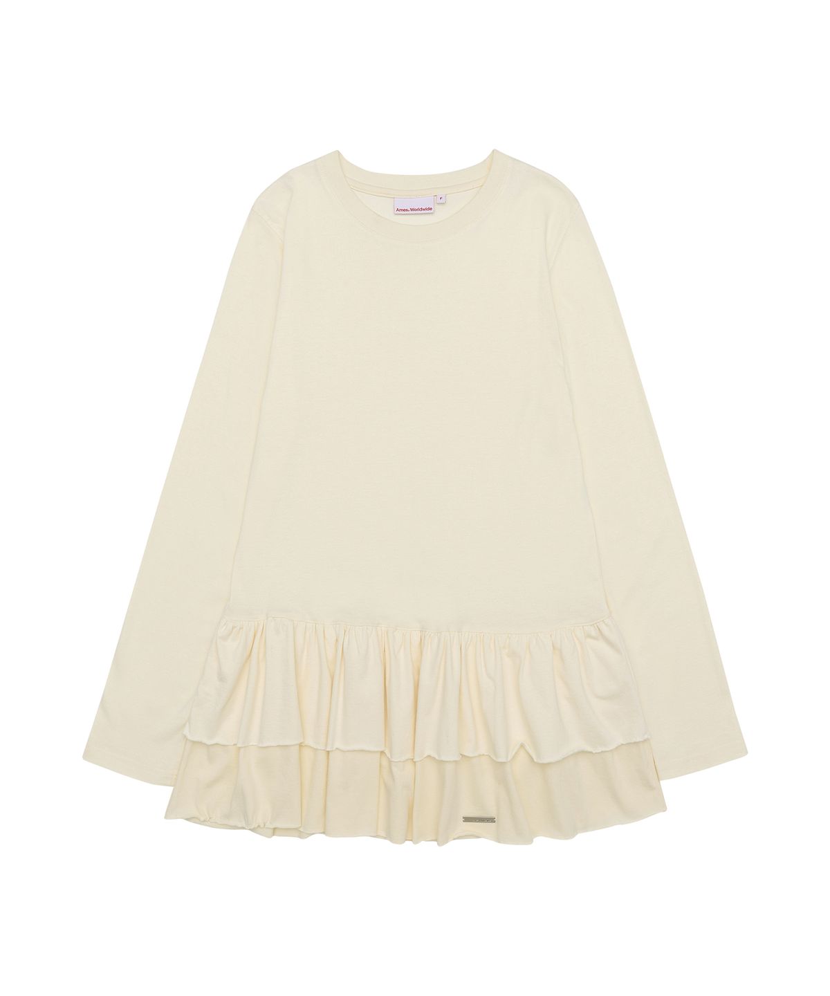 아메스 월드와이드(AMES-WORLDWIDE) FRILL LAYERED LONGSLEEVE TEE IVORY