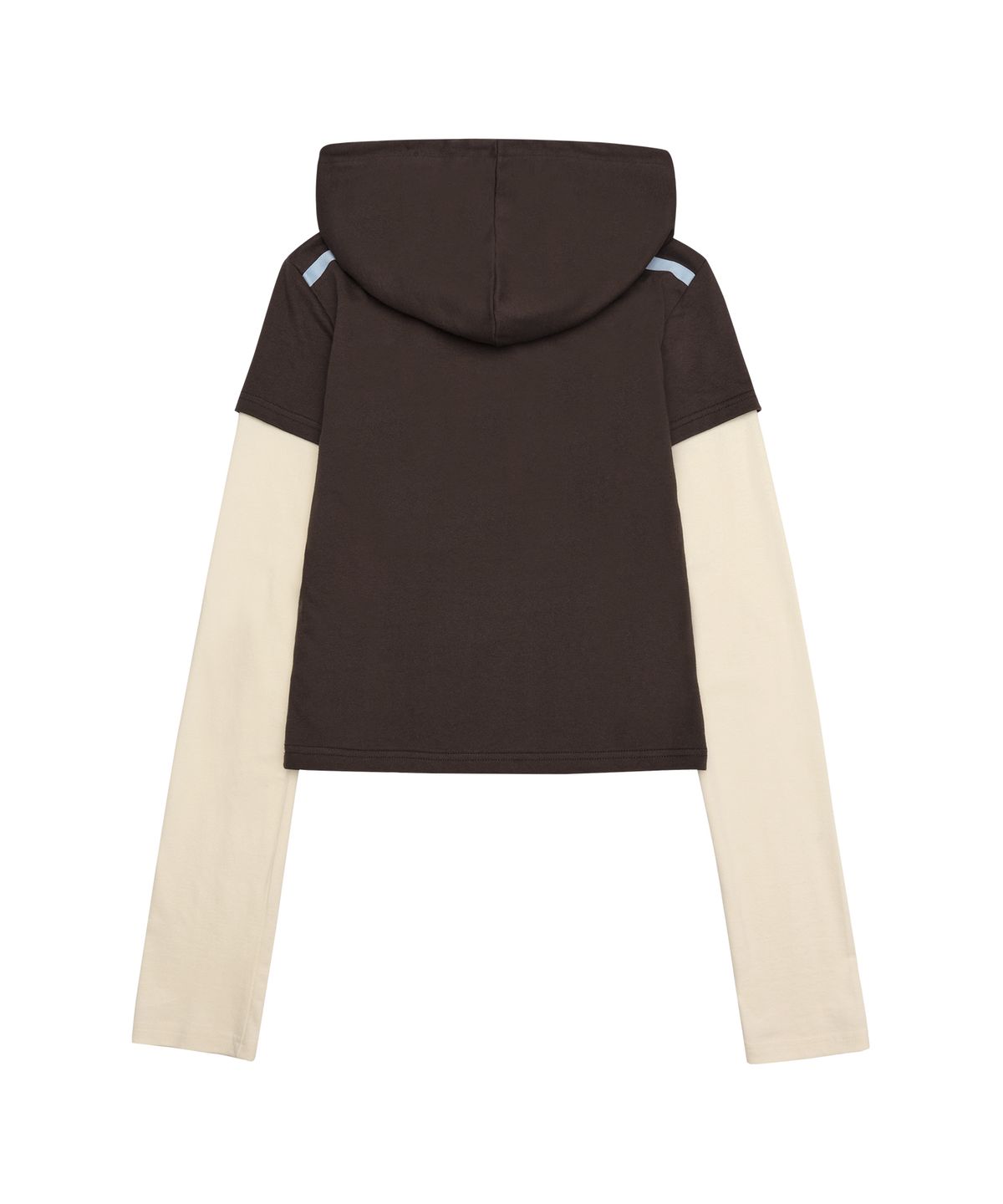 아메스 월드와이드(AMES-WORLDWIDE) HOODIE LAYERED LONGSLEEVE TEE BROWN