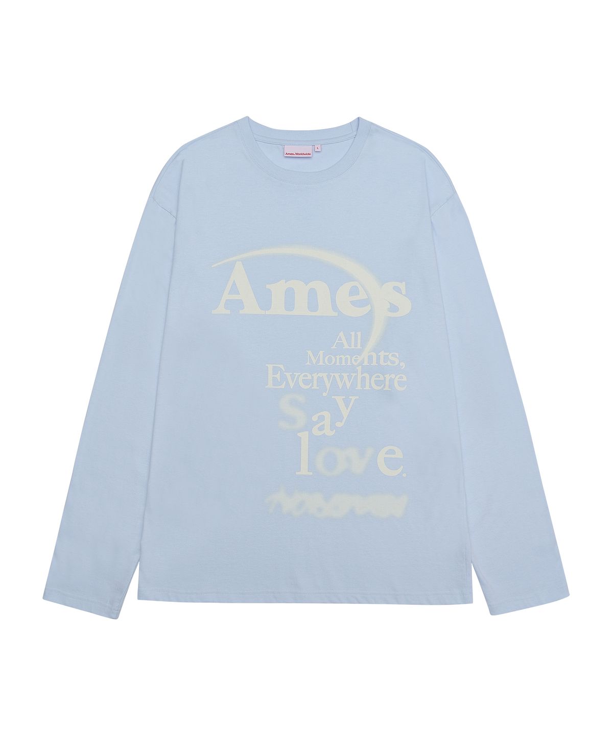 아메스 월드와이드(AMES-WORLDWIDE) BIG TYPO LONGSLEEVE TEE SKY BLUE