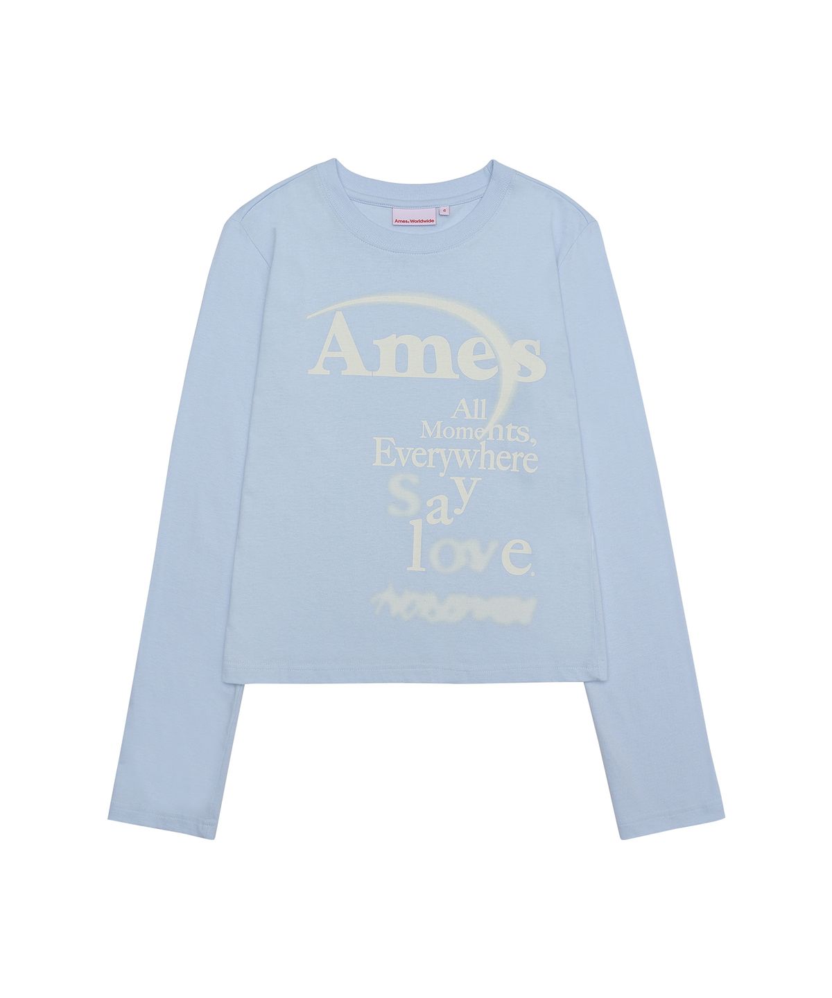 아메스 월드와이드(AMES-WORLDWIDE) BIG TYPO LONGSLEEVE TEE SKY BLUE