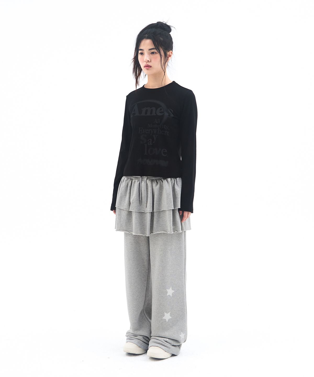 아메스 월드와이드(AMES-WORLDWIDE) BIG TYPO LONGSLEEVE TEE BLACK