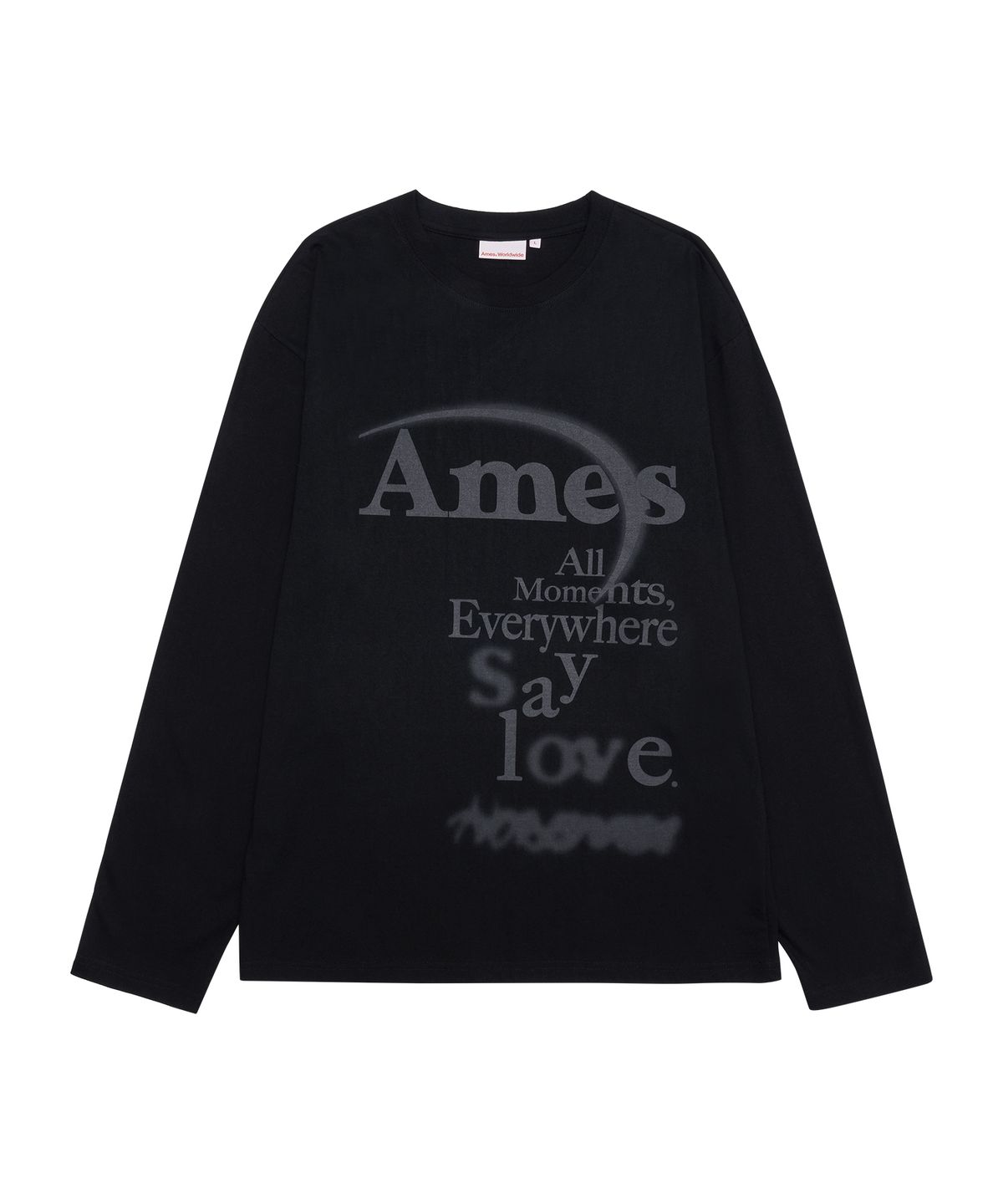 아메스 월드와이드(AMES-WORLDWIDE) BIG TYPO LONGSLEEVE TEE BLACK