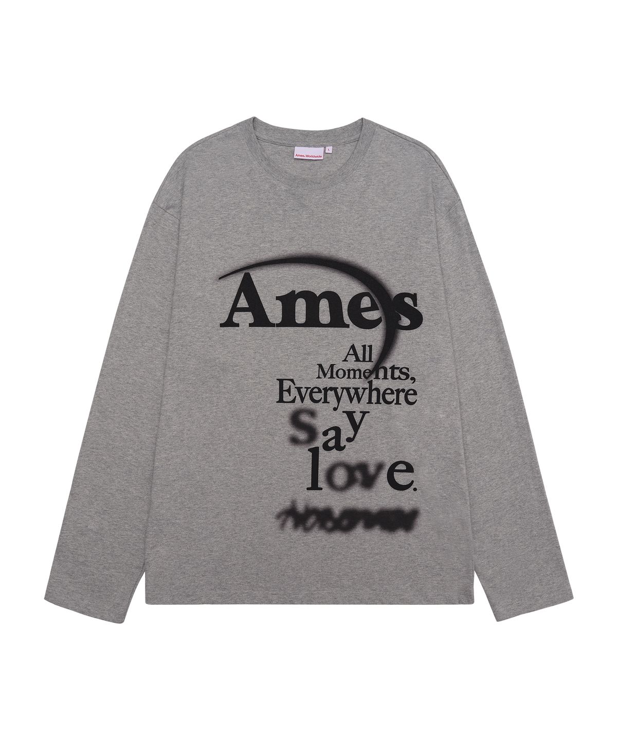 아메스 월드와이드(AMES-WORLDWIDE) BIG TYPO LONGSLEEVE TEE GREY
