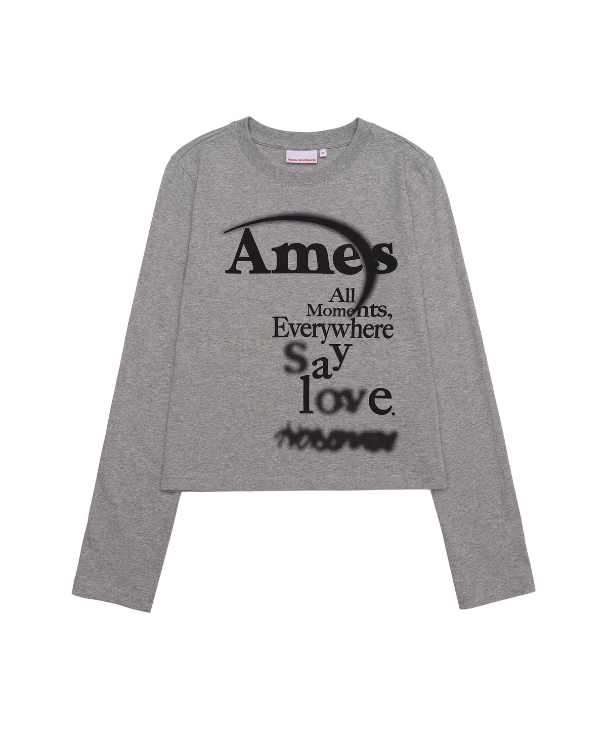 아메스 월드와이드(AMES-WORLDWIDE) BIG TYPO LONGSLEEVE TEE GREY