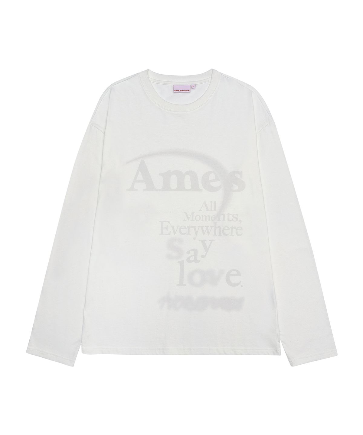 아메스 월드와이드(AMES-WORLDWIDE) BIG TYPO LONGSLEEVE TEE WHITE