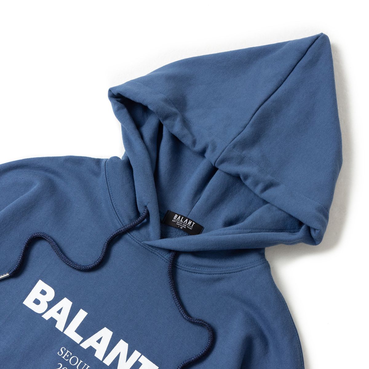 발란트(BALANT) 오리지널 헤비로고 베이직 후드 - 네이비