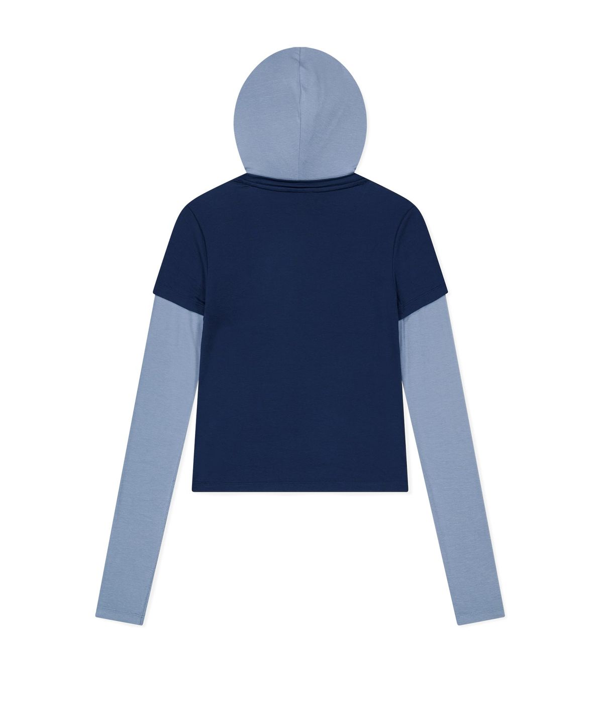 썬러브투어(SUNLOVETOUR) W Prose Layered Hooded Tee Blue