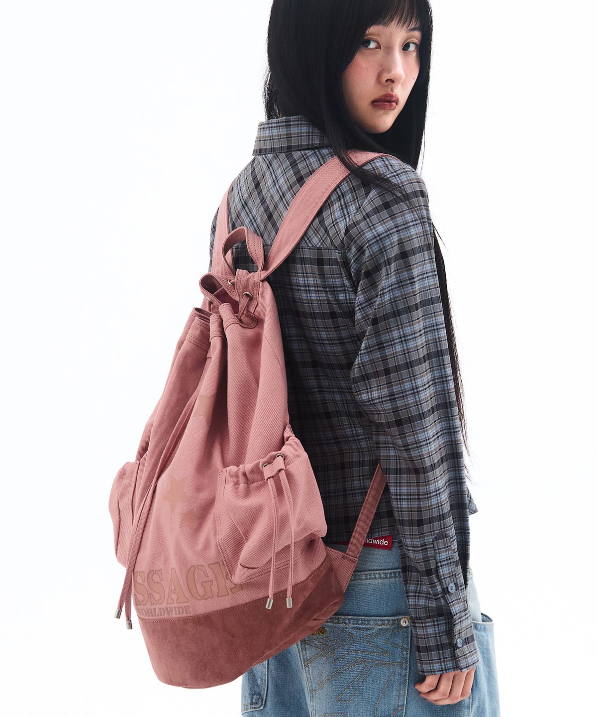 아메스 월드와이드(AMES-WORLDWIDE) COTTON CASUAL BACKPACK PINK