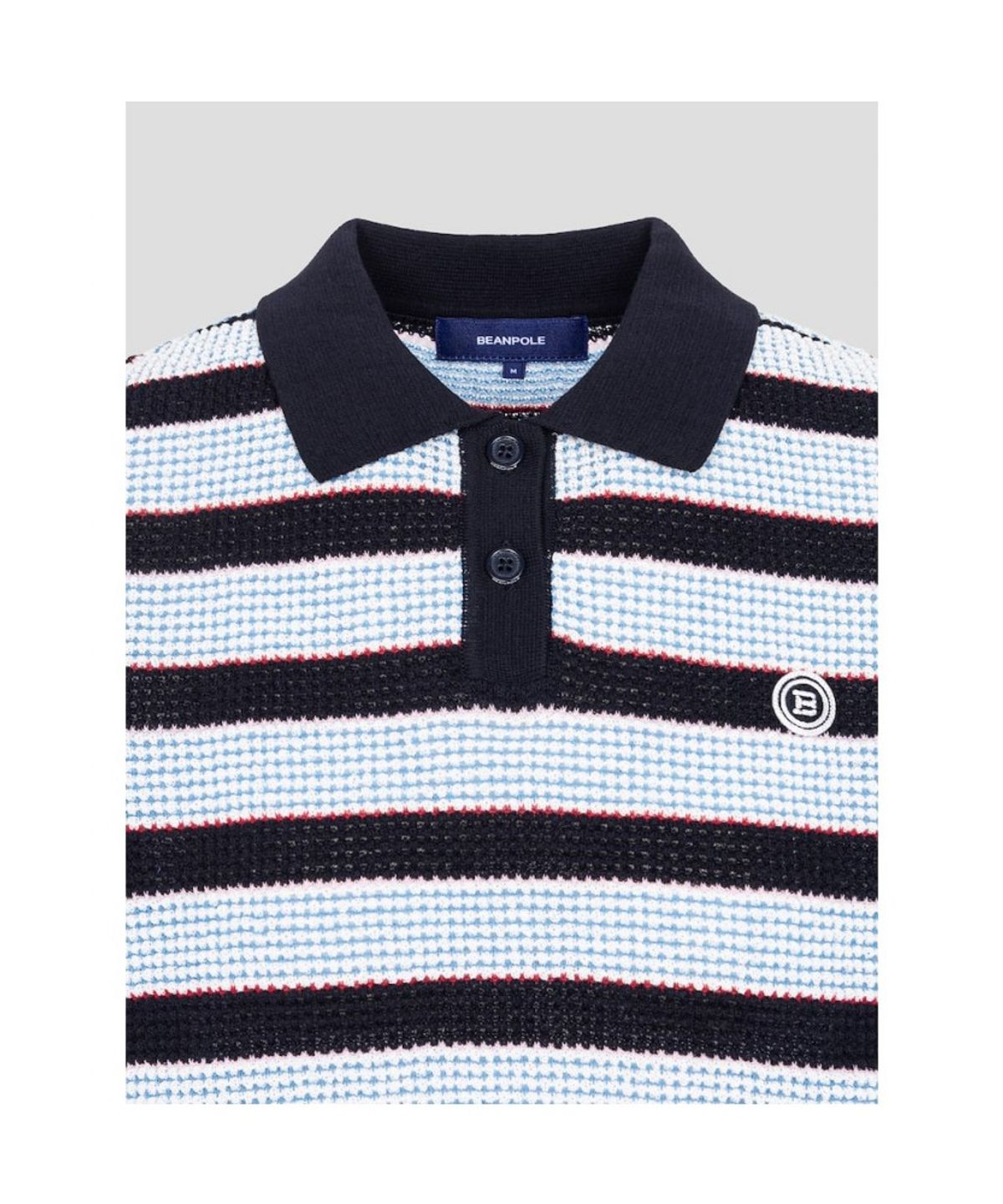 빈폴골프(BEANPOLE GOLF) 여성 투톤조직 반소매 풀오버 - 네이비