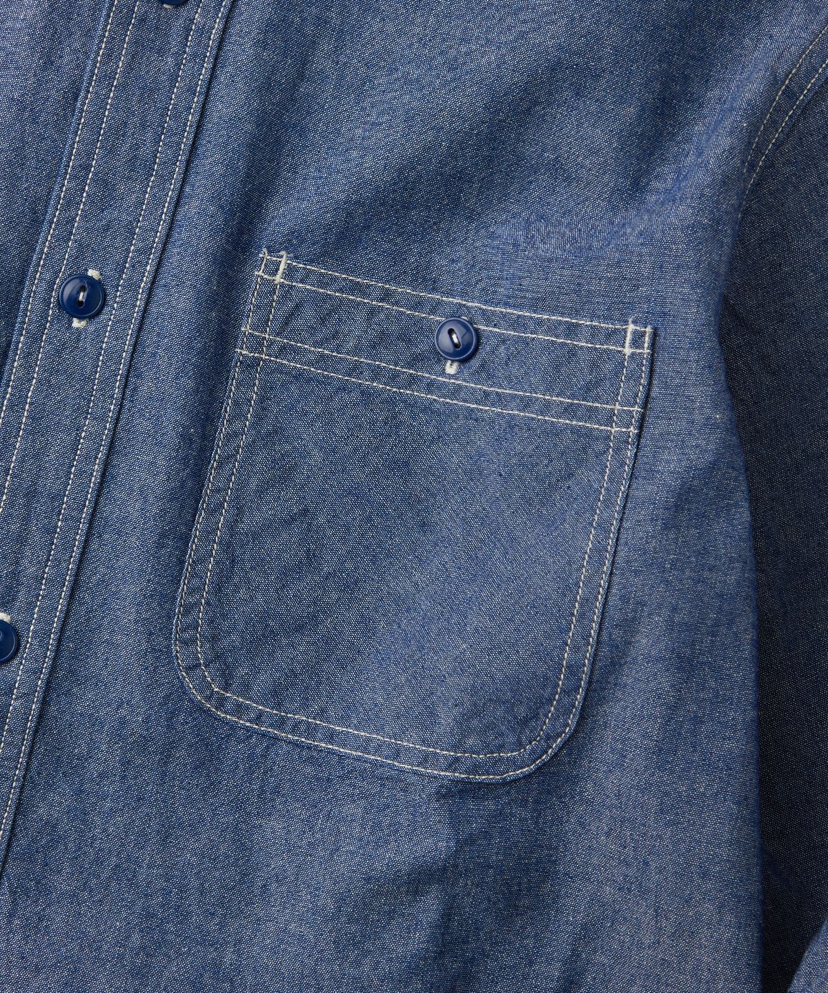 아웃스탠딩(OUTSTANDING) USN SELVEDGE CHAMBRAY SHIRT_L.BLUE