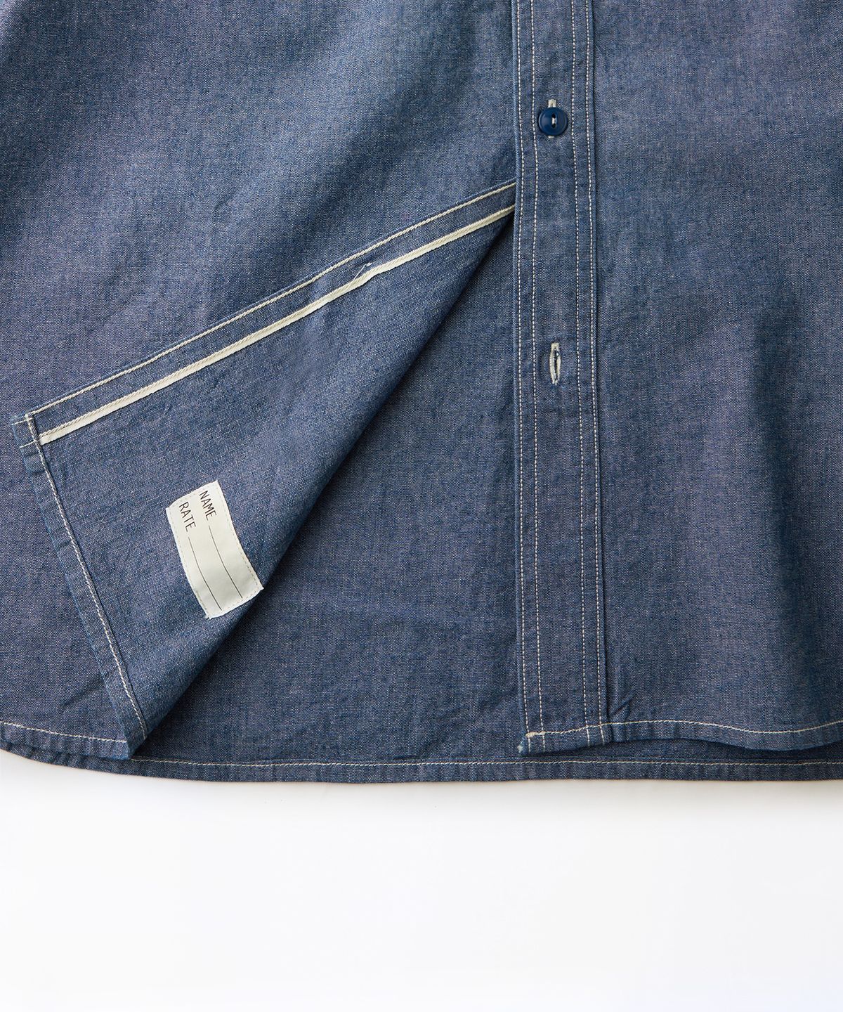 아웃스탠딩(OUTSTANDING) USN SELVEDGE CHAMBRAY SHIRT_L.BLUE
