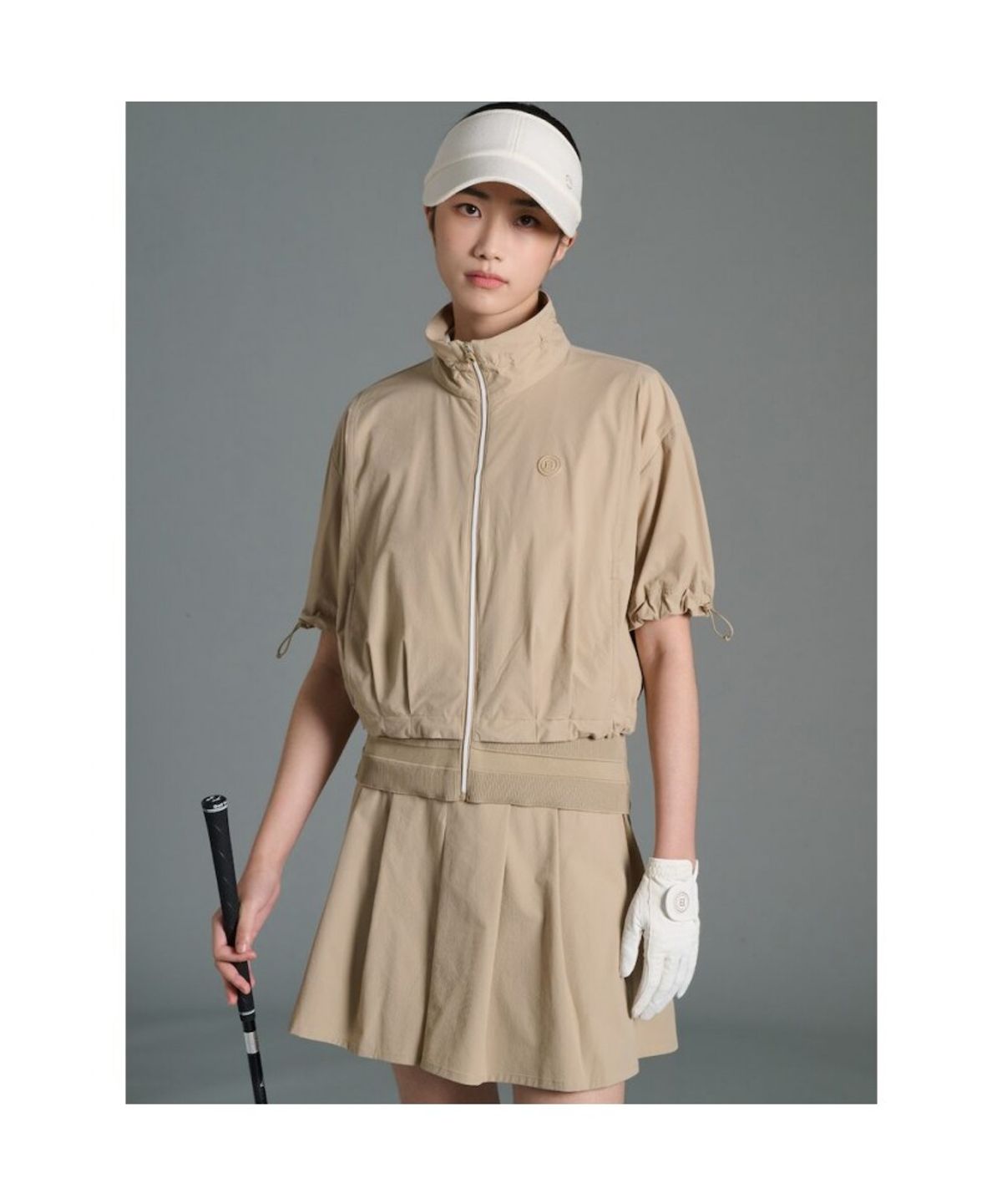 빈폴골프(BEANPOLE GOLF) 여성 홑겹 반소매 아우터 - 베이지