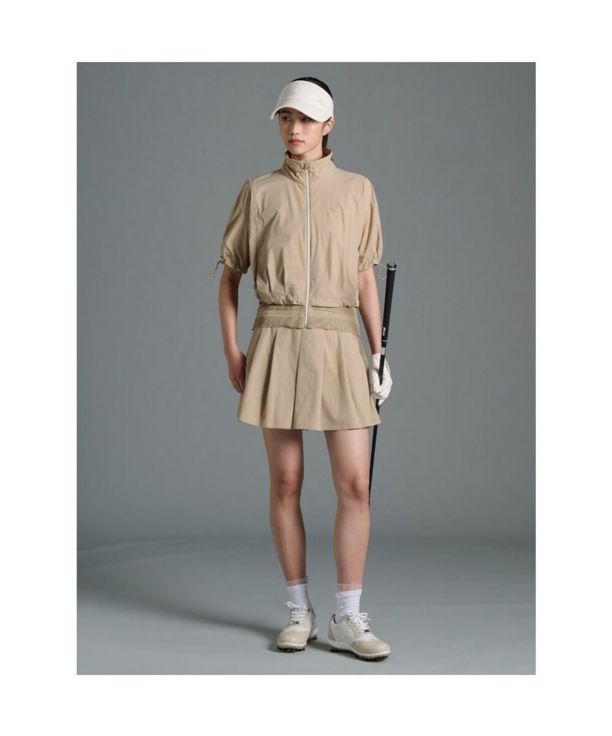 빈폴골프(BEANPOLE GOLF) 여성 홑겹 반소매 아우터 - 베이지