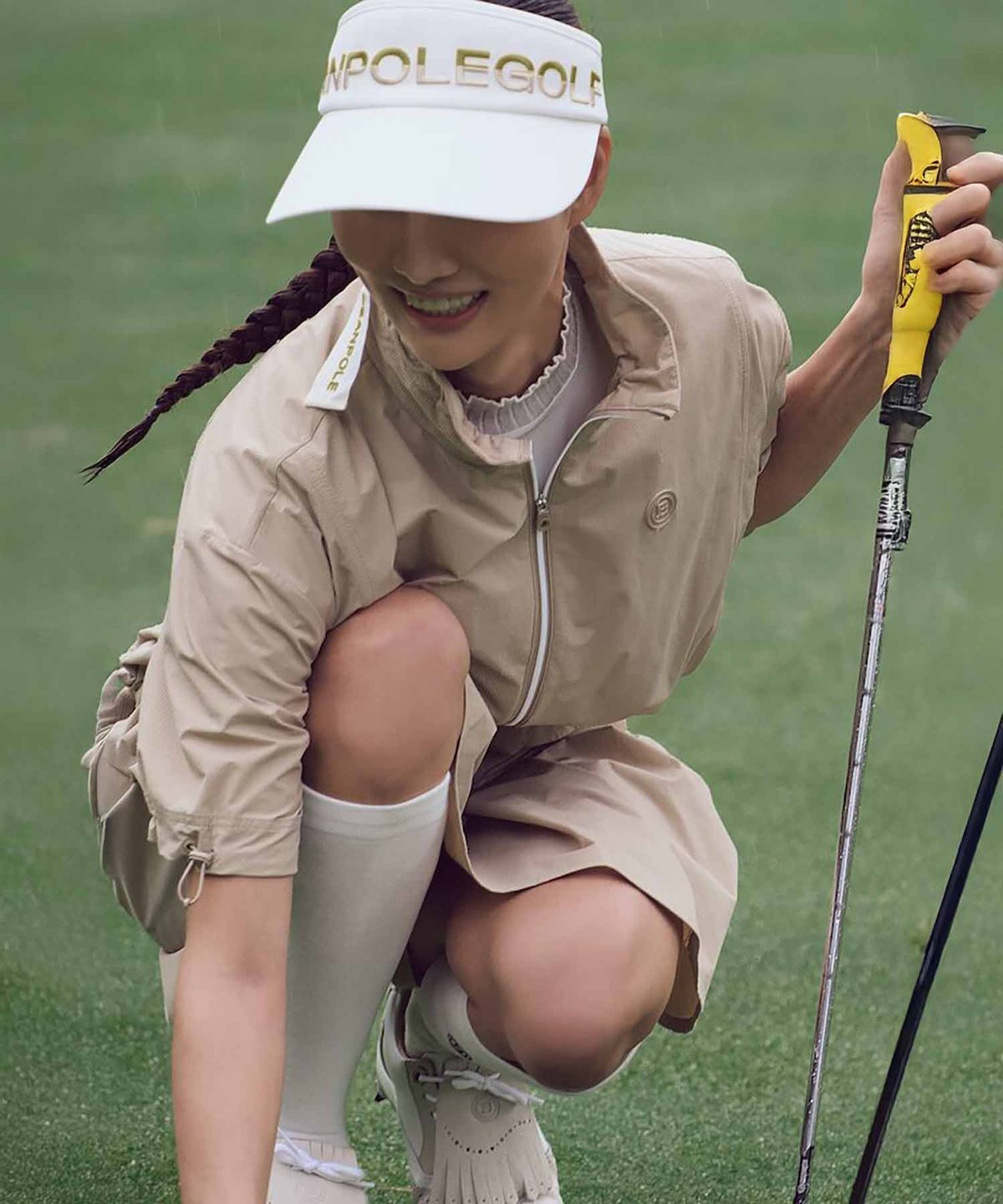 빈폴골프(BEANPOLE GOLF) 여성 홑겹 반소매 아우터 - 베이지