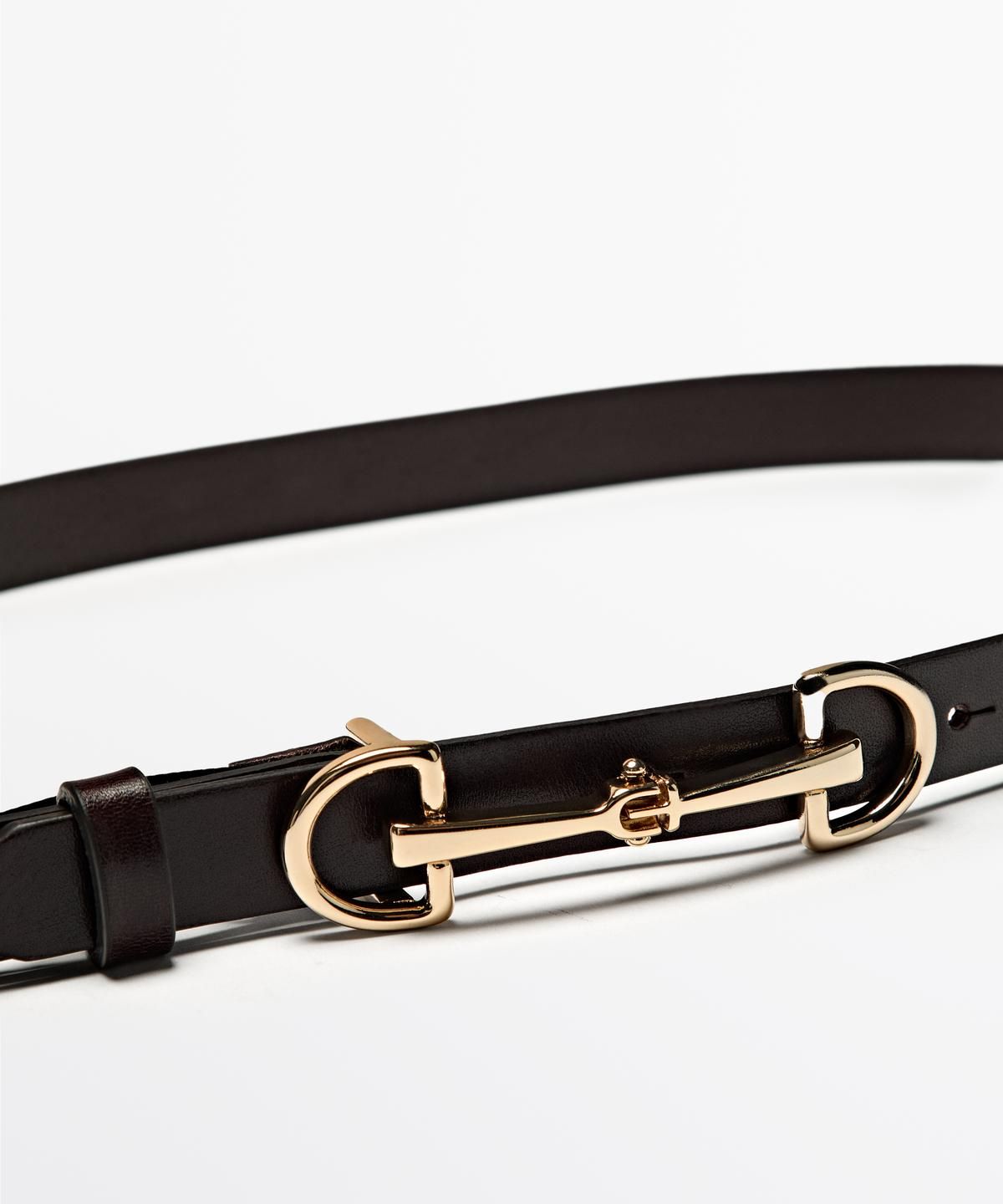 마시모두띠(MASSIMO DUTTI) 이퀘스트리안 나파 레더 벨트