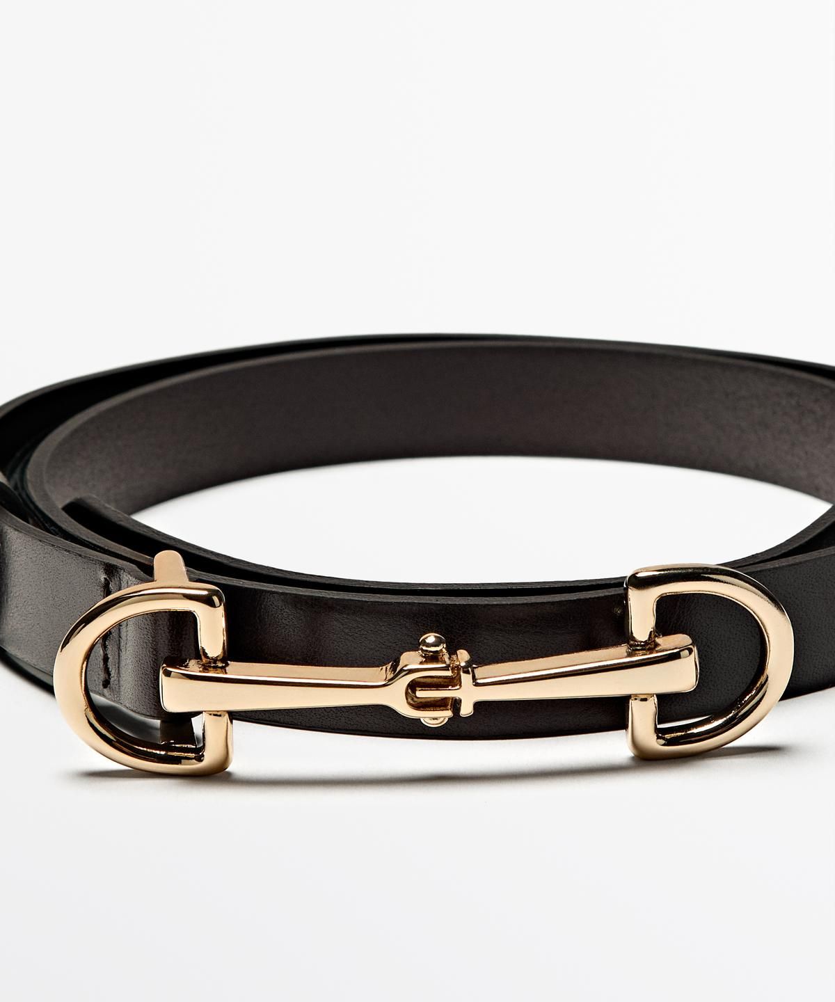 마시모두띠(MASSIMO DUTTI) 이퀘스트리안 나파 레더 벨트