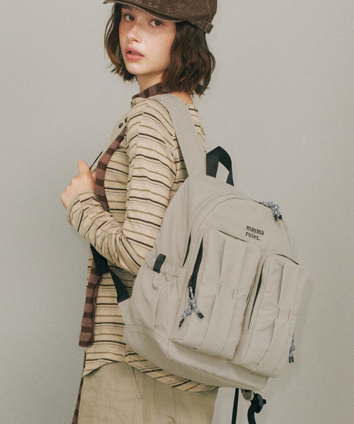 마스마룰즈(MASMARULEZ) mini ver. Glove backpack_Khaki beige