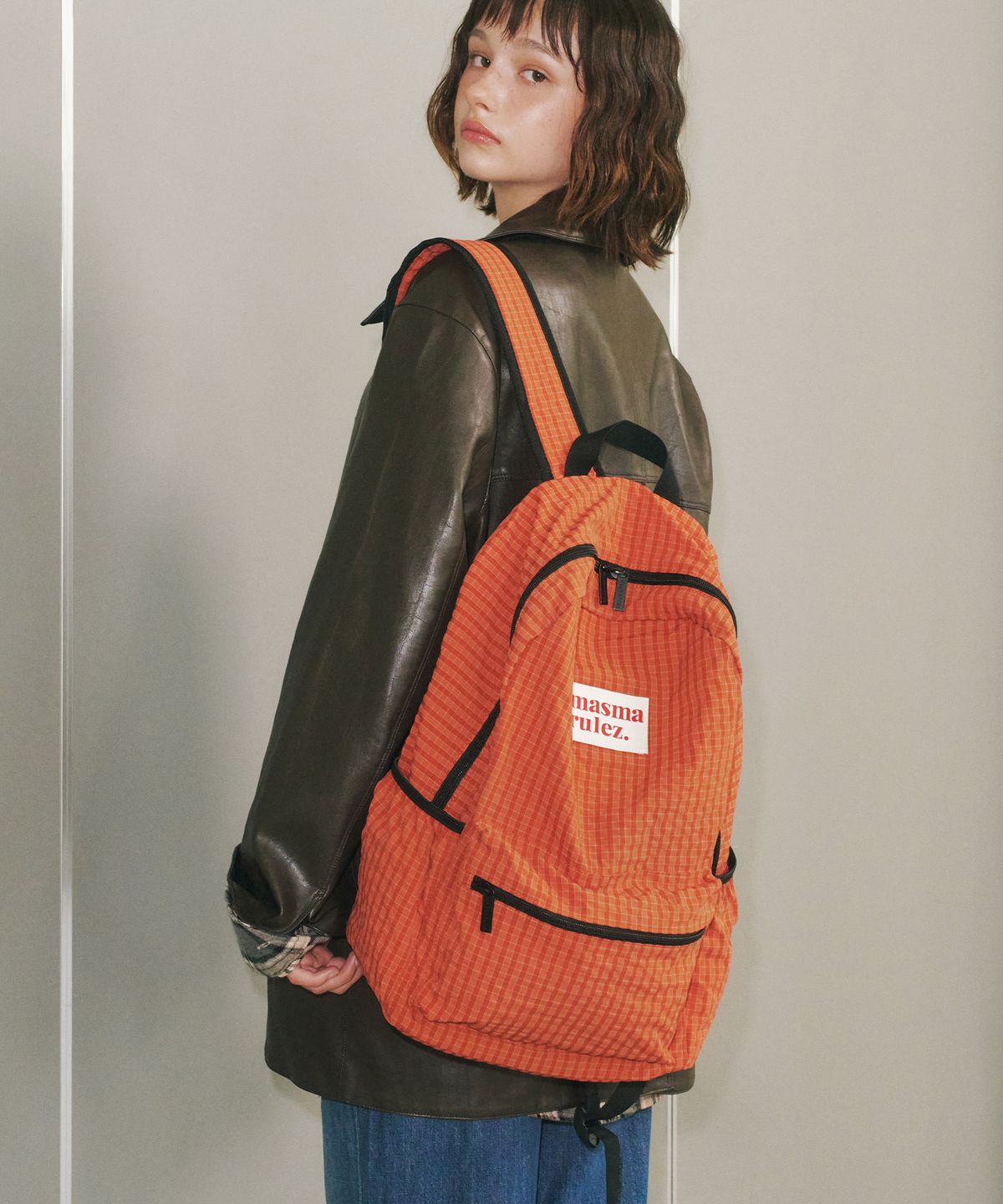 마스마룰즈(MASMARULEZ) Daily backpack_Check Orange