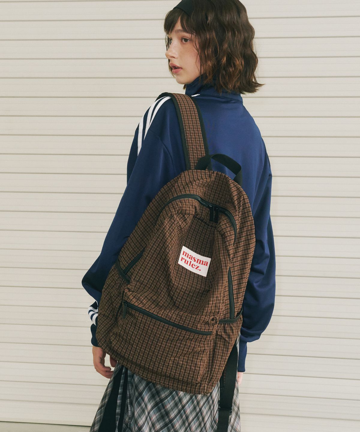마스마룰즈(MASMARULEZ) Daily backpack_Check Brown