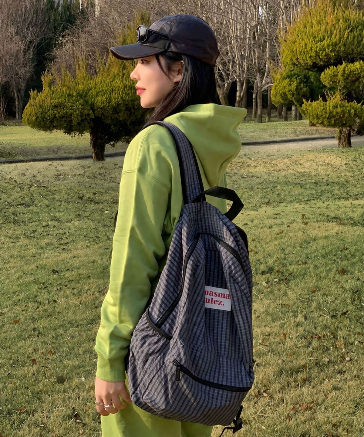 마스마룰즈(MASMARULEZ) Daily backpack_Check Dark gray