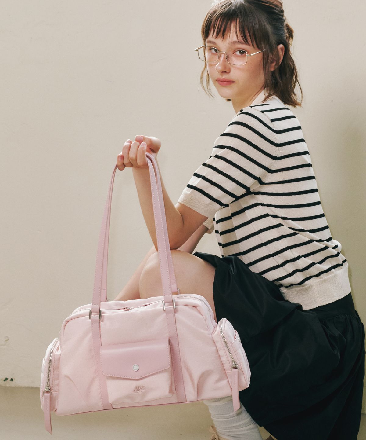마스마룰즈(MASMARULEZ) Lumi nylon shoulder bag_Pink