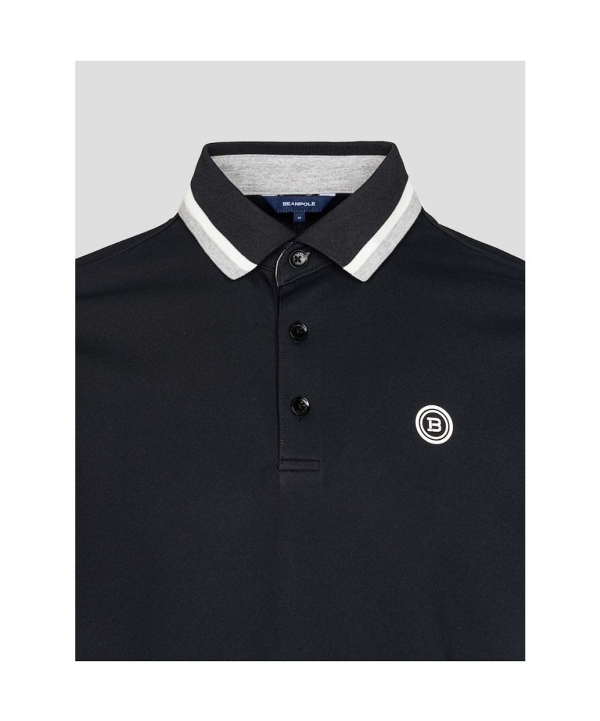 빈폴골프(BEANPOLE GOLF) 남성 넥 포인트 반소매 티셔츠 - 블랙