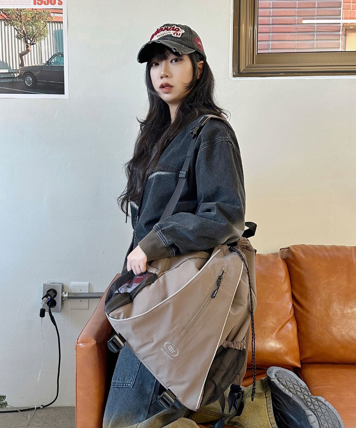 마스마룰즈(MASMARULEZ) Cover draw backpack_Khaki brown