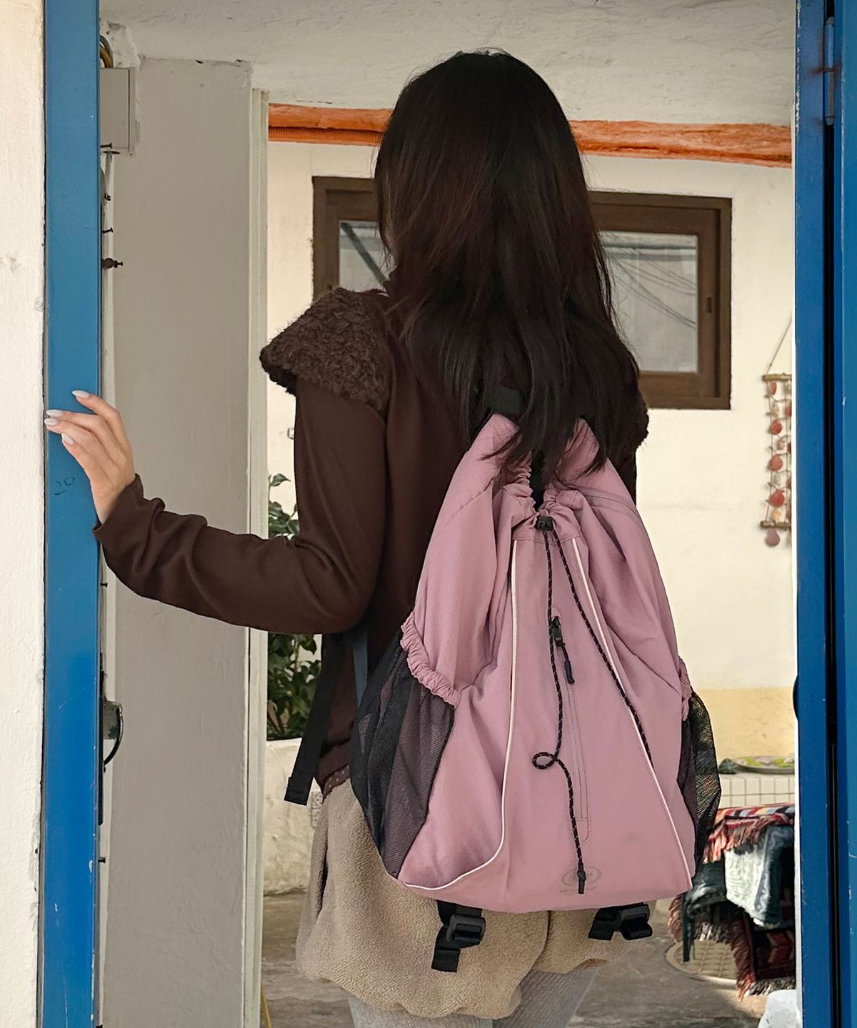 마스마룰즈(MASMARULEZ) Cover draw backpack_Dirty pink