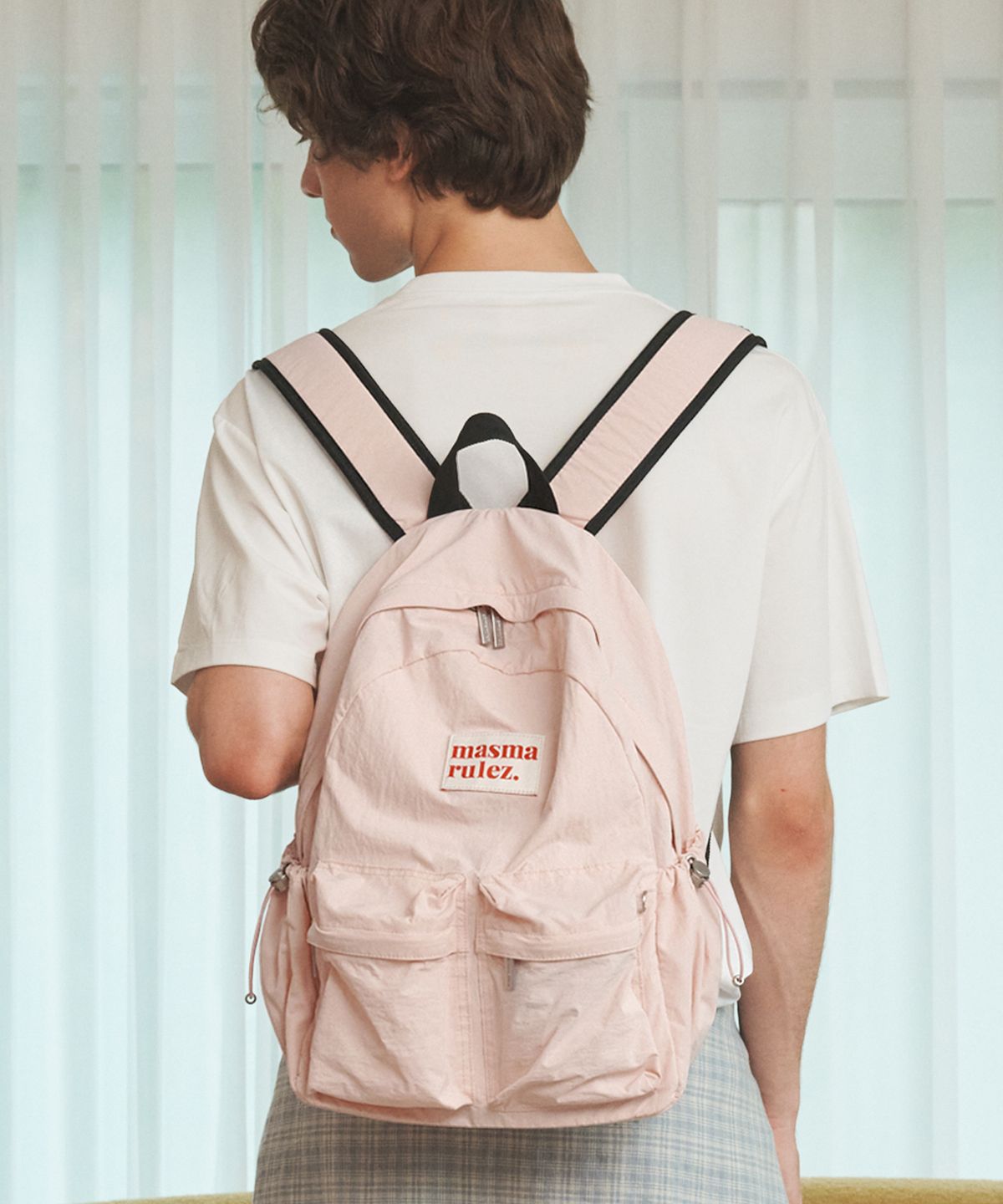 마스마룰즈(MASMARULEZ) Two pocket daily backpack_Pink