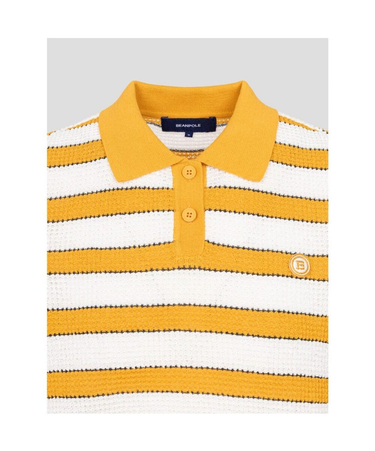 빈폴골프(BEANPOLE GOLF) 여성 투톤조직 반소매 풀오버 - 옐로우