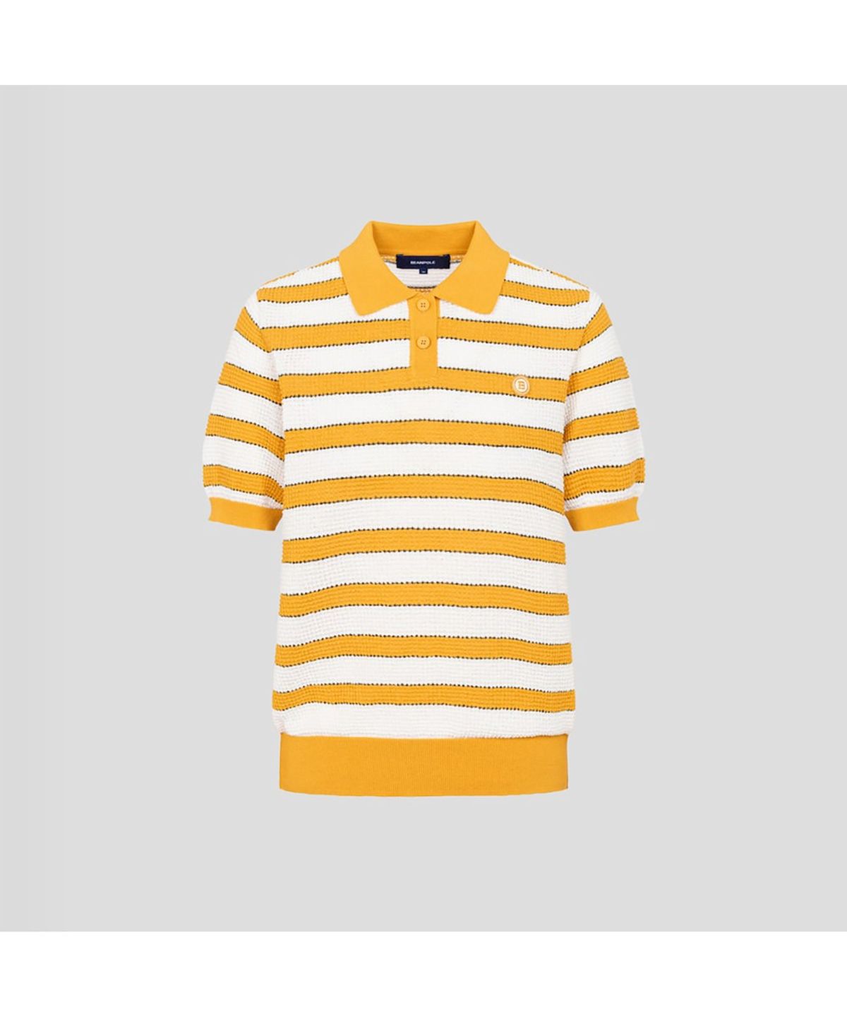 빈폴골프(BEANPOLE GOLF) 여성 투톤조직 반소매 풀오버 - 옐로우