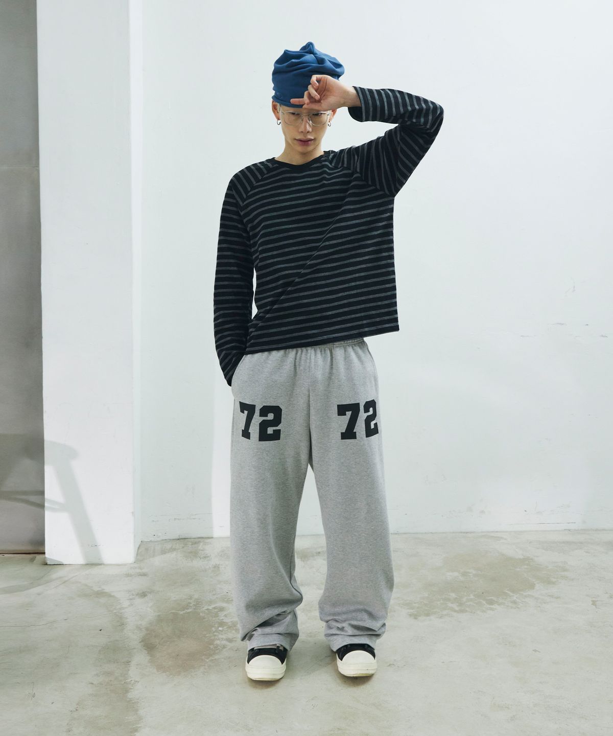스켈리웩(SCALLYWAG) 크롭 래글런 롱 슬리브[스트라이프]