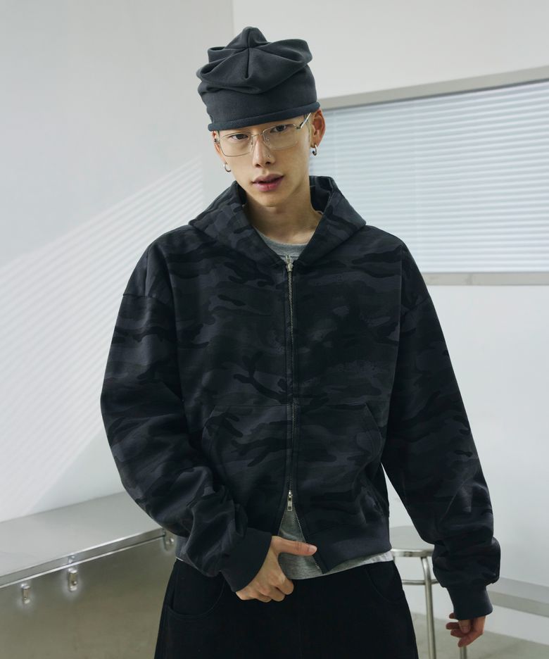88 크롭 후드 집업[카모]