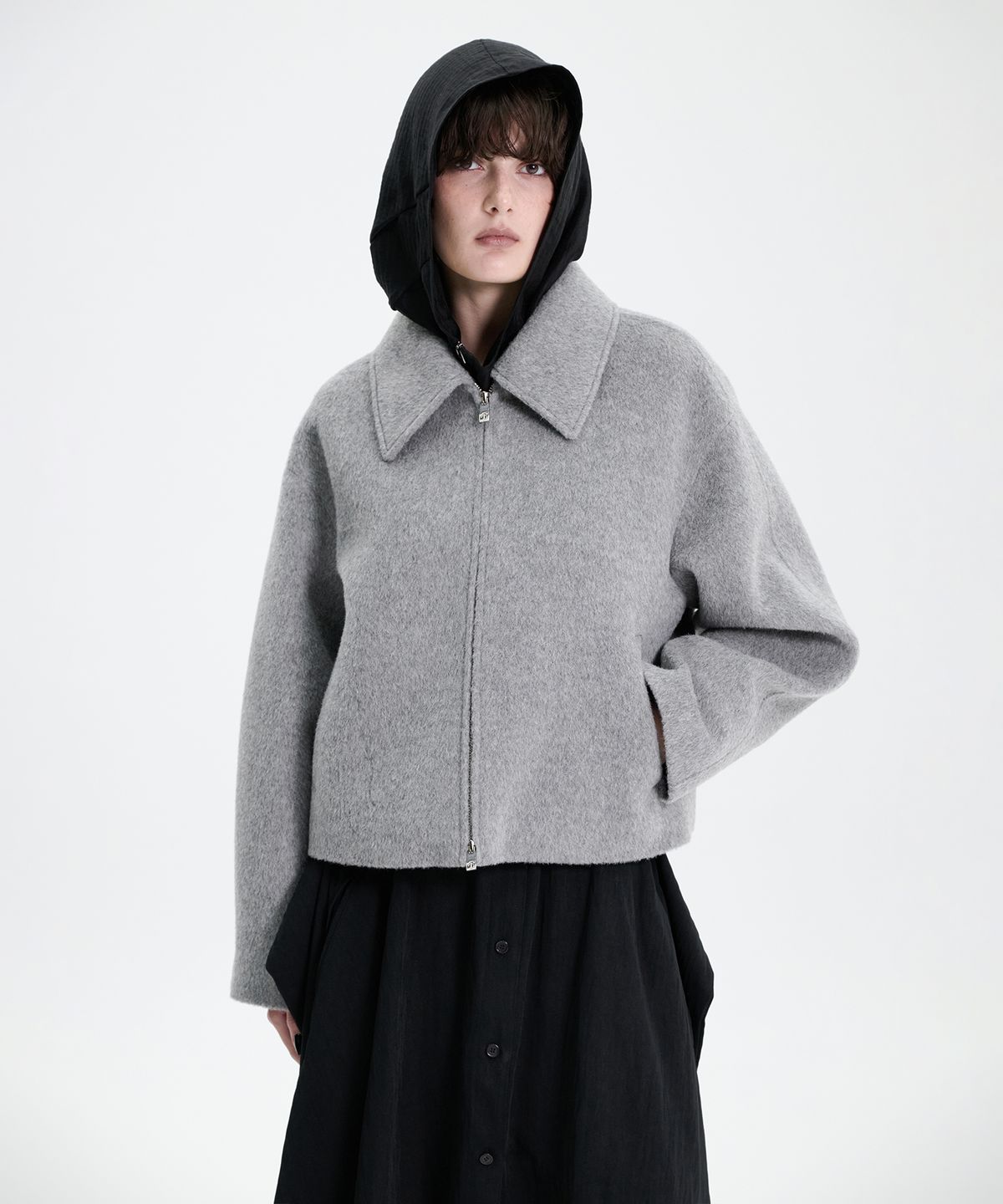 트리밍버드(TREEMINGBIRD) Traum Short Zip-up [ Gray ]