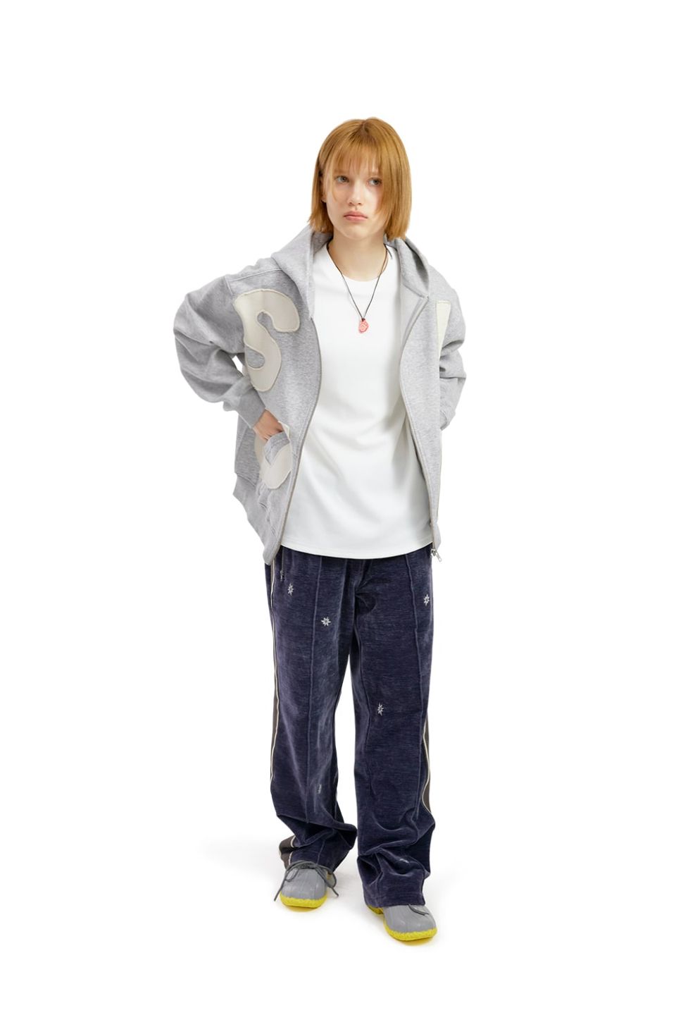 MUSINSA | SUNLOVE Capital Brushed Zip Up Hoodie Heather Grey