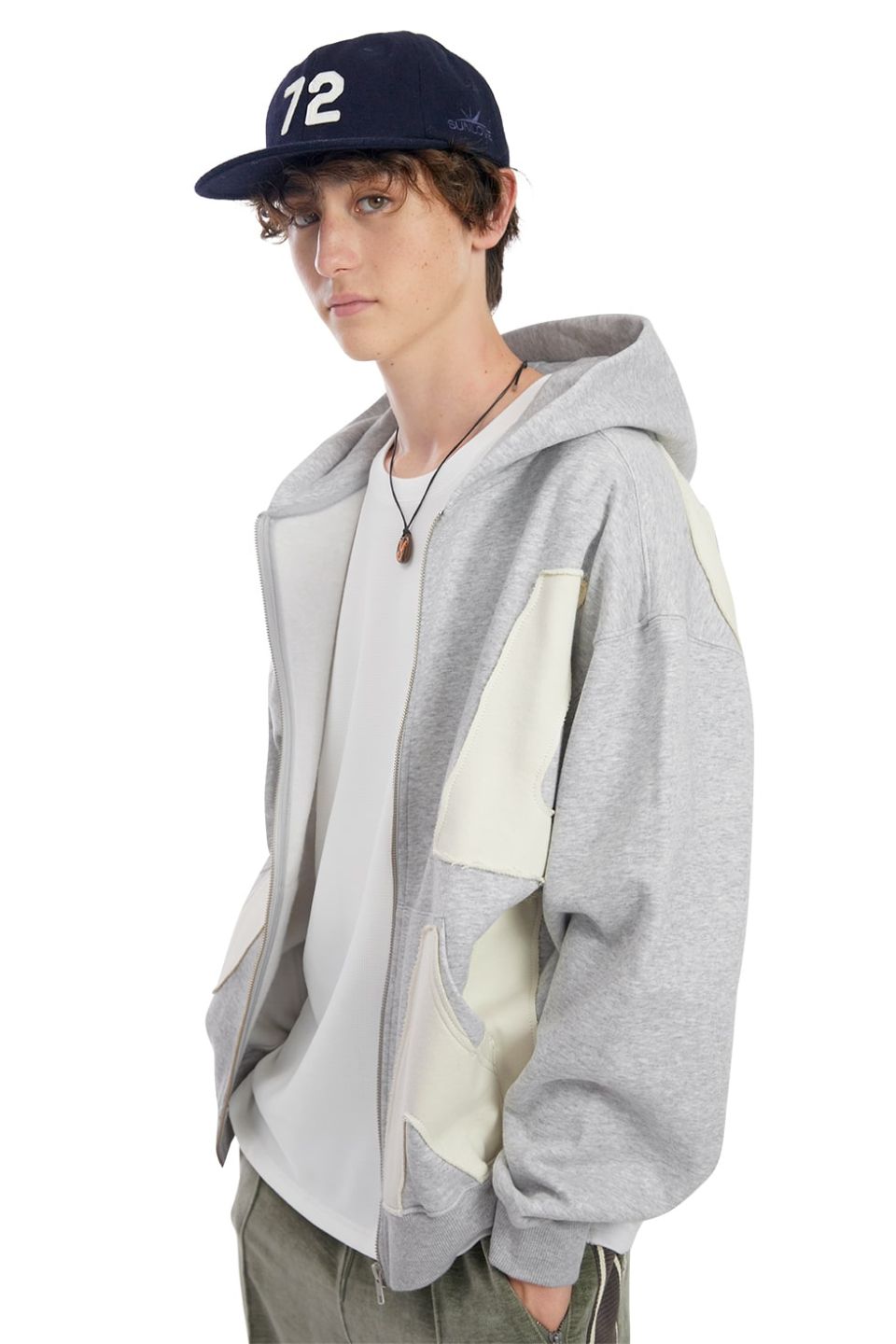 MUSINSA | SUNLOVE Capital Brushed Zip Up Hoodie Heather Grey