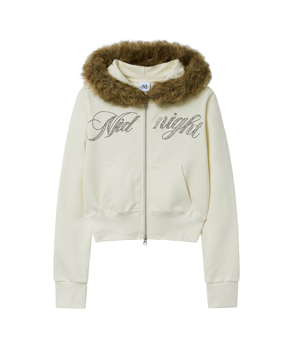 미드나잇 무브(MIDNIGHT MOVE) crop hair zip up (ivory)