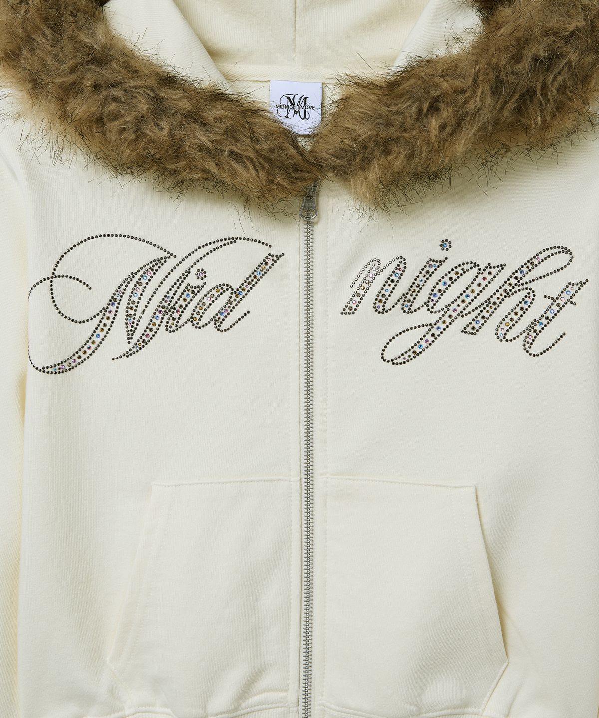 미드나잇 무브(MIDNIGHT MOVE) crop hair zip up (ivory)