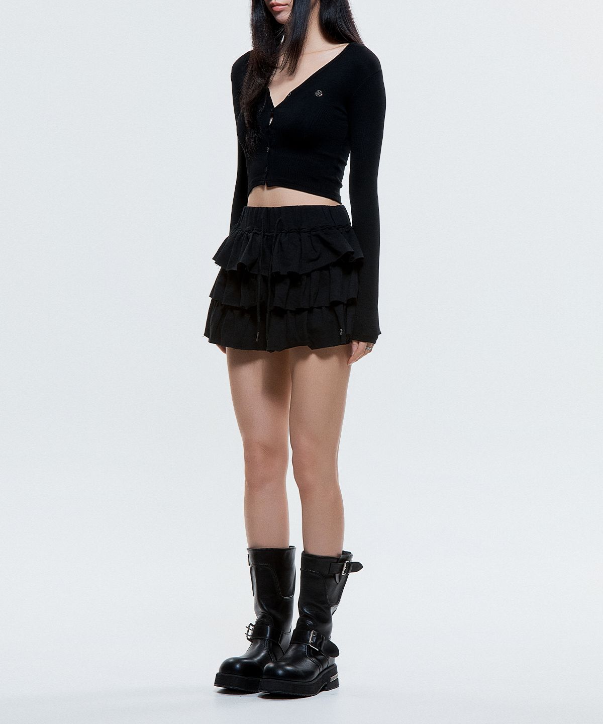 디오스피스(DAUSPICE) (DUC) Tutu Cotton Skirt Pants Black