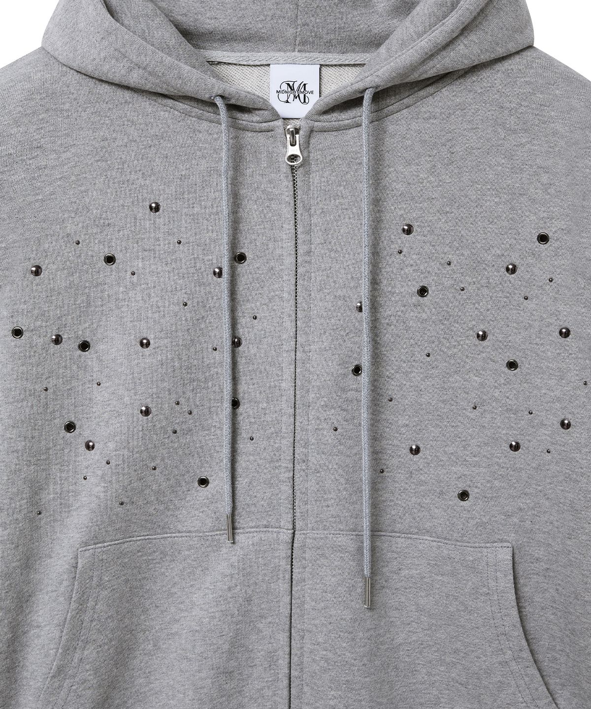 미드나잇 무브(MIDNIGHT MOVE) eyelet hood zip up (grey)