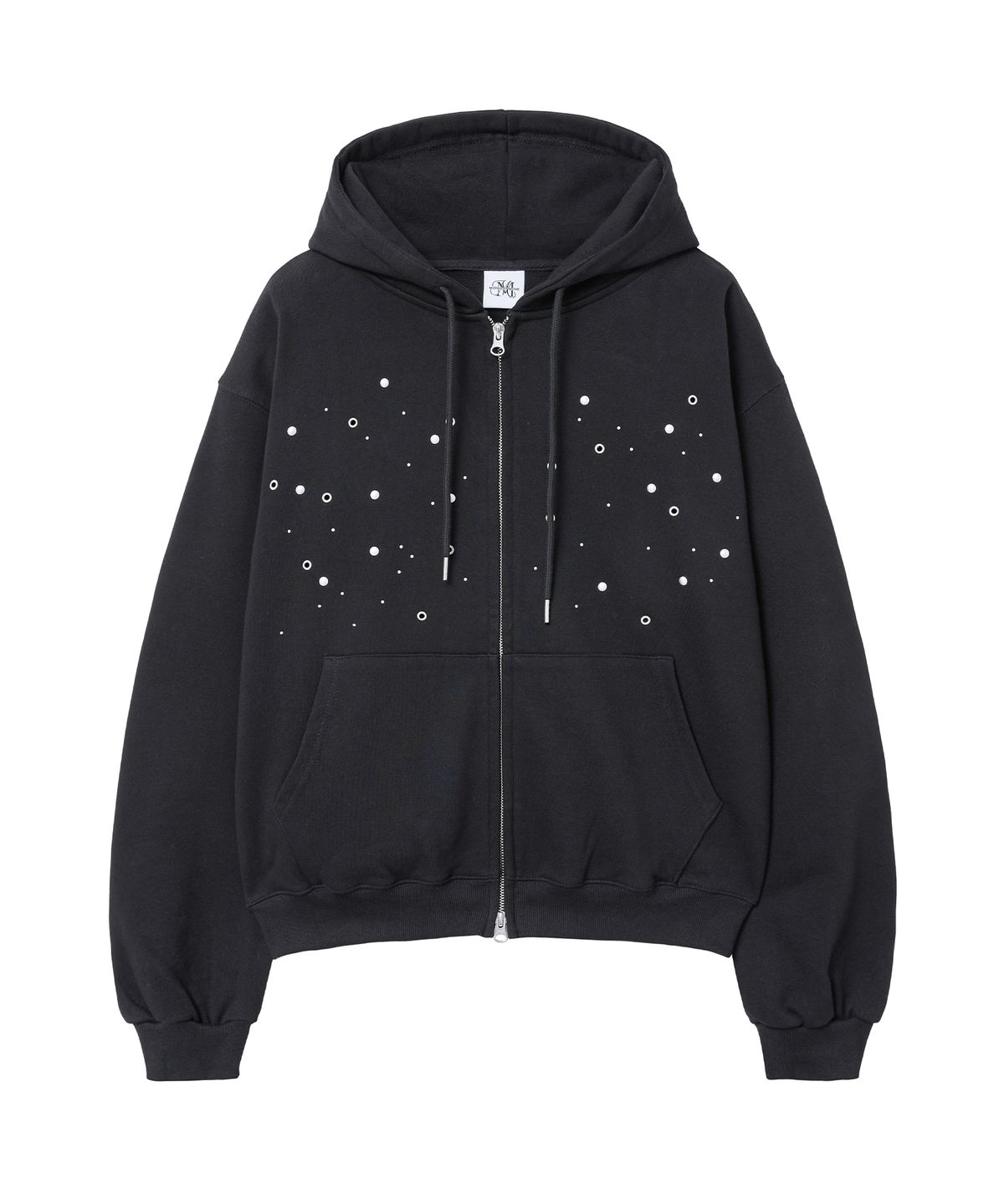 미드나잇 무브(MIDNIGHT MOVE) eyelet hood zip up (black)